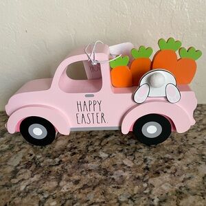 Rae Dunn Pink Wood Easter Pick Up Truck